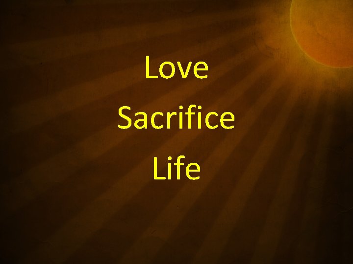 Love Sacrifice Life 