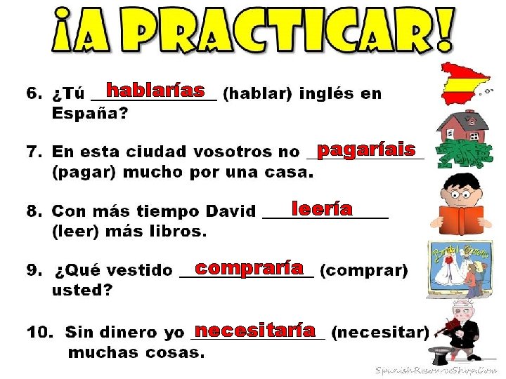hablarías pagaríais leería compraría necesitaría 