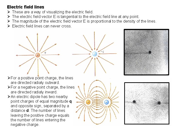 Electric field lines Ø Ø These are a way of visualizing the electric field.