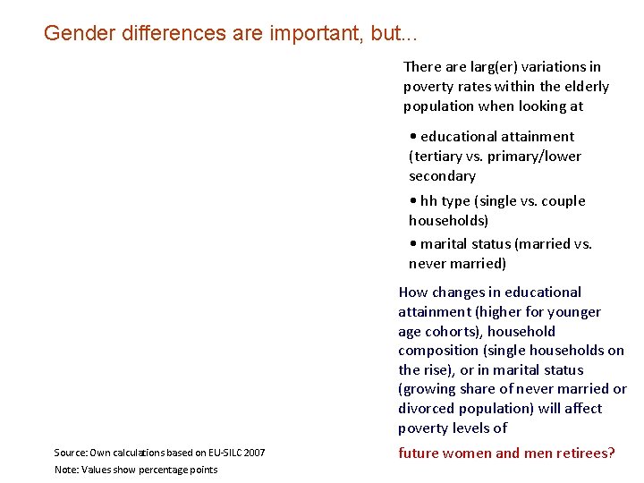 Gender differences are important, but. . . There are larg(er) variations in poverty rates