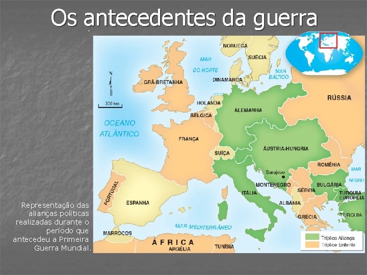 Os antecedentes da guerra Representação das alianças políticas realizadas durante o período que antecedeu