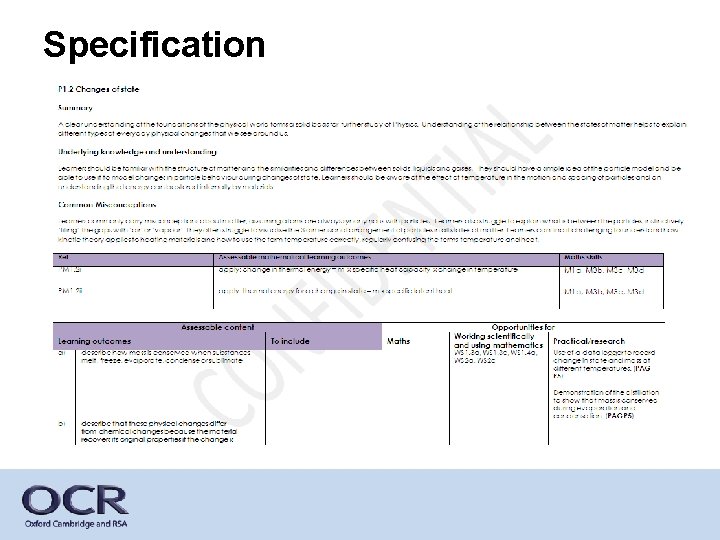 Specification 