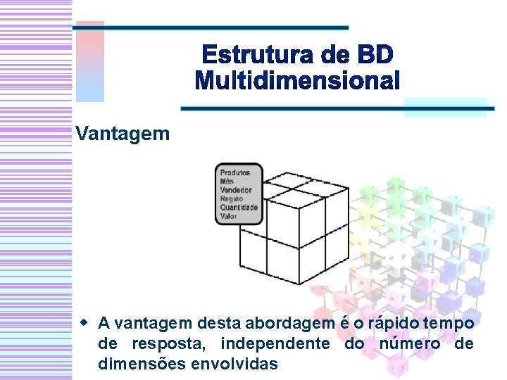 Vantagem w A vantagem desta abordagem é o rápido tempo de resposta, independente do