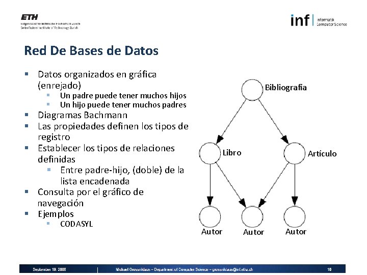 Red De Bases de Datos § Datos organizados en gráfica (enrejado) § § Un