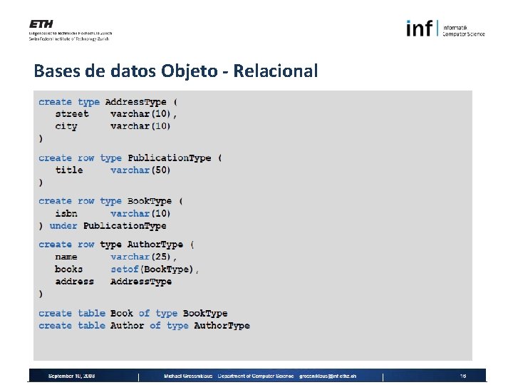 Bases de datos Objeto - Relacional 