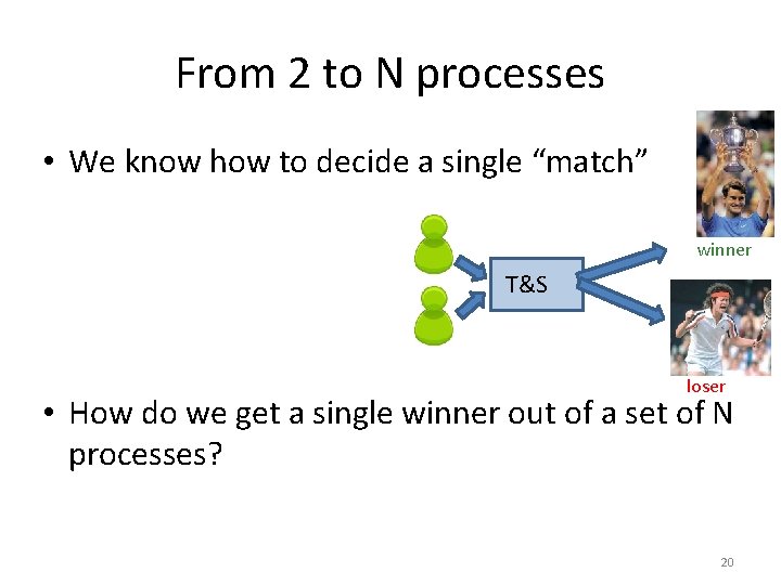 From 2 to N processes • We know how to decide a single “match”