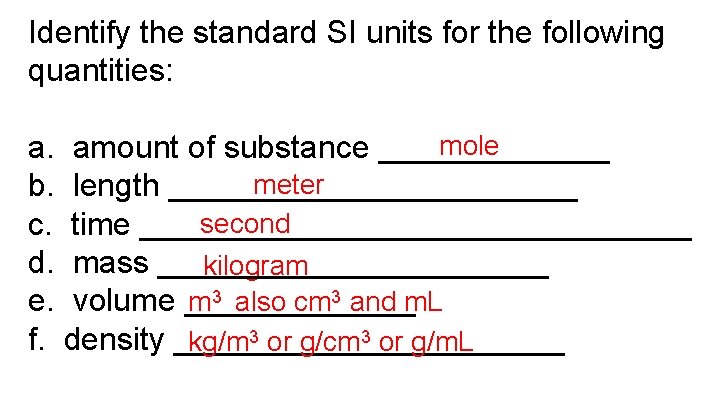 Semester 1 Final Whiteboard Review Identify the following