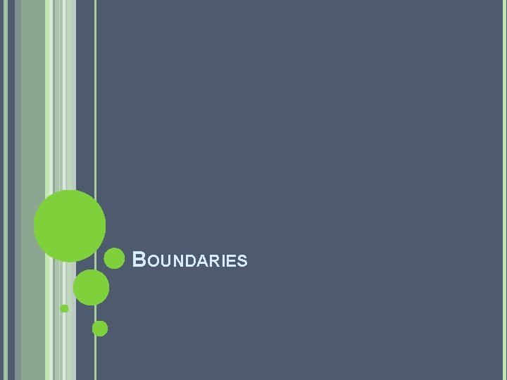 BOUNDARIES 