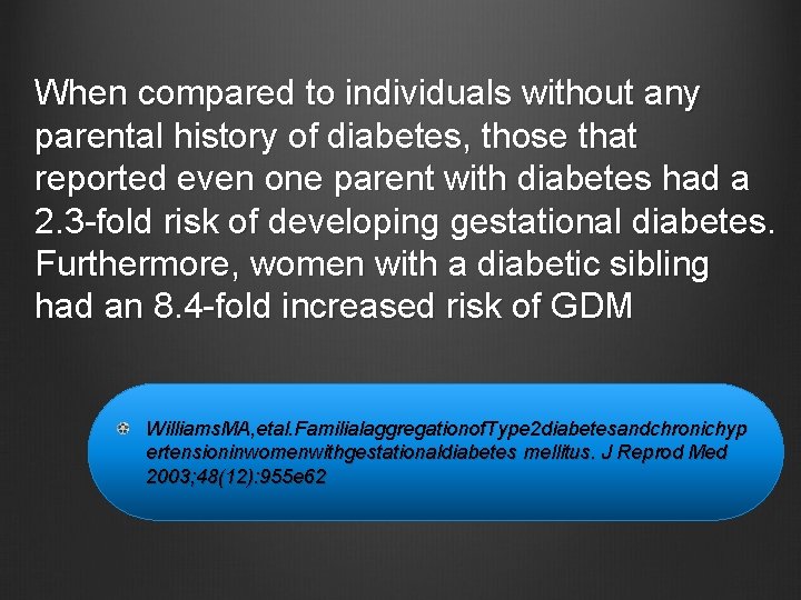 When compared to individuals without any parental history of diabetes, those that reported even