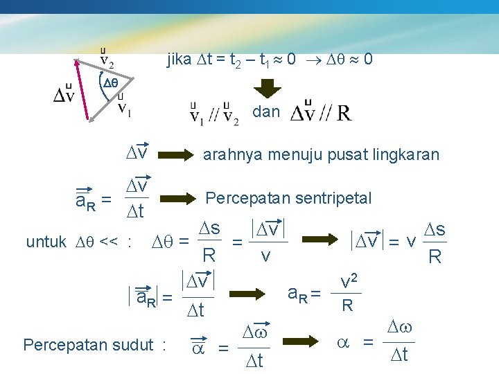 jika t = t 2 – t 1 0 0 dan v v a.