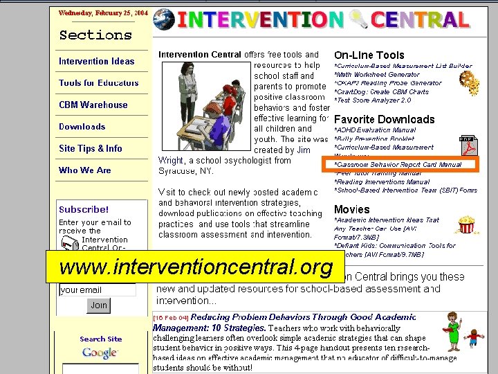 www. interventioncentral. org Jim 