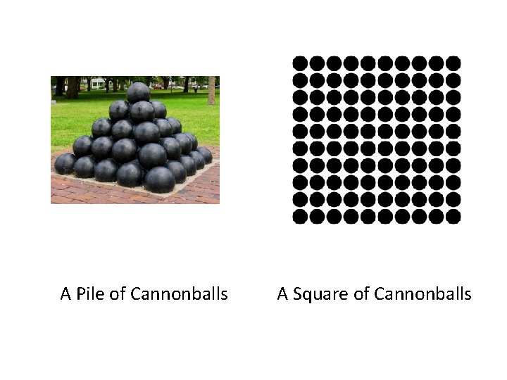 A Pile of Cannonballs A Square of Cannonballs 