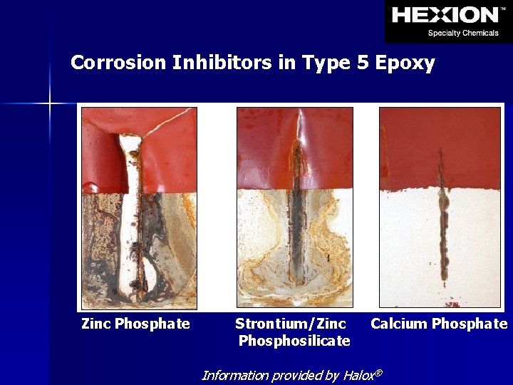 Corrosion Inhibitors in Type 5 Epoxy Zinc Phosphate Strontium/Zinc Phosphosilicate Calcium Phosphate Information provided