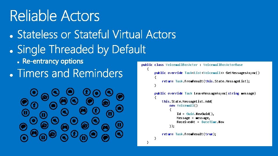 public class Voicemail. Box. Actor : Voicemail. Box. Actor. Base { public override Task<List<Voicemail>>