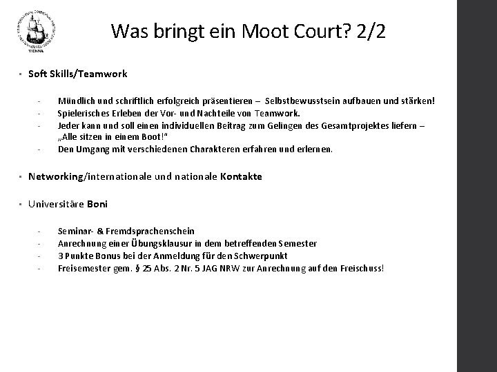 Was bringt ein Moot Court? 2/2 • Soft Skills/Teamwork - Mündlich und schriftlich erfolgreich