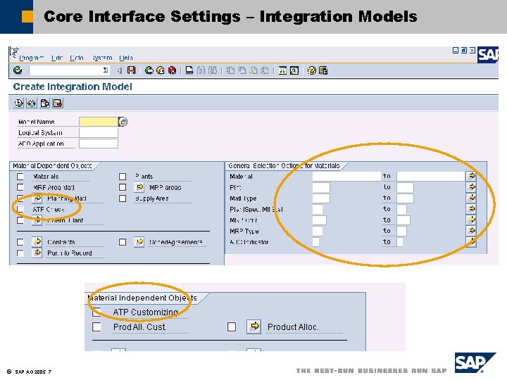 Core Interface Settings – Integration Models ã SAP AG 2005, 7 