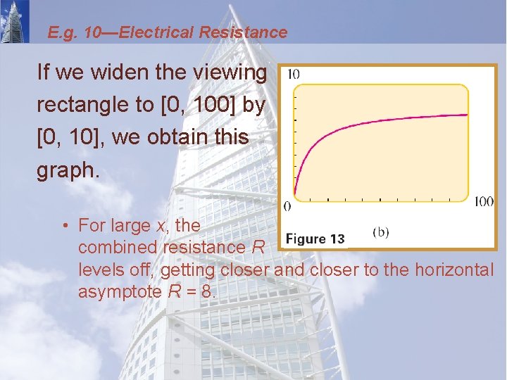 E. g. 10—Electrical Resistance If we widen the viewing rectangle to [0, 100] by