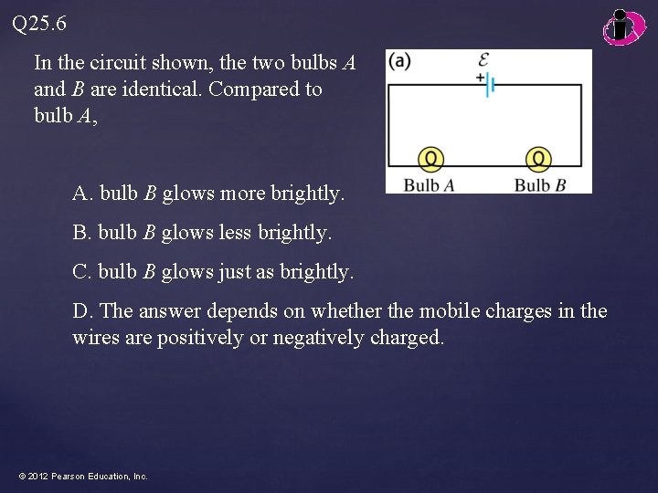 Q 25. 6 In the circuit shown, the two bulbs A and B are