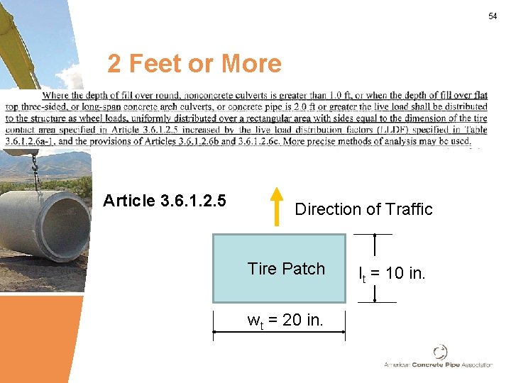 54 2 Feet or More Article 3. 6. 1. 2. 5 Direction of Traffic