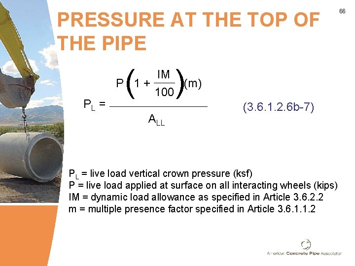 PRESSURE AT THE TOP OF THE PIPE PL = ( ) IM P 1+