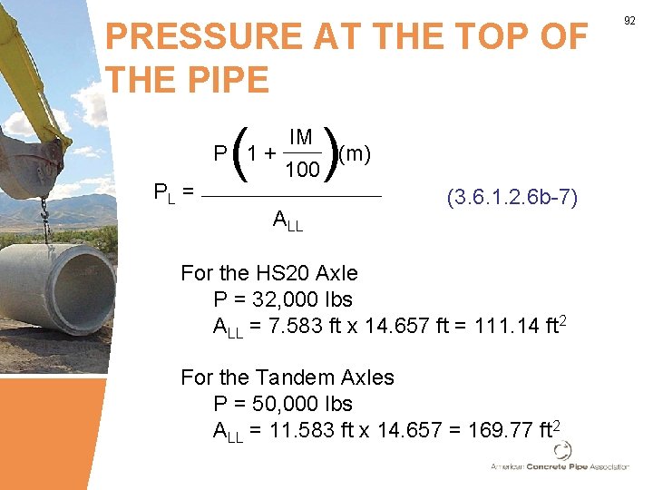 PRESSURE AT THE TOP OF THE PIPE PL = ( ) IM P 1+