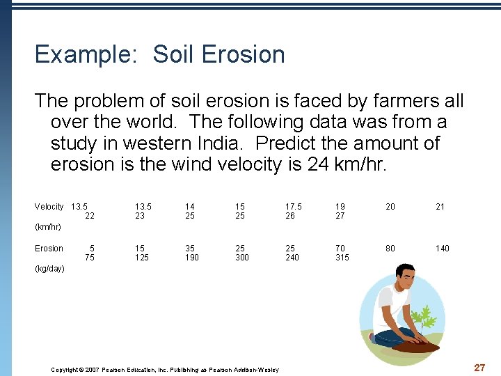 Example: Soil Erosion The problem of soil erosion is faced by farmers all over