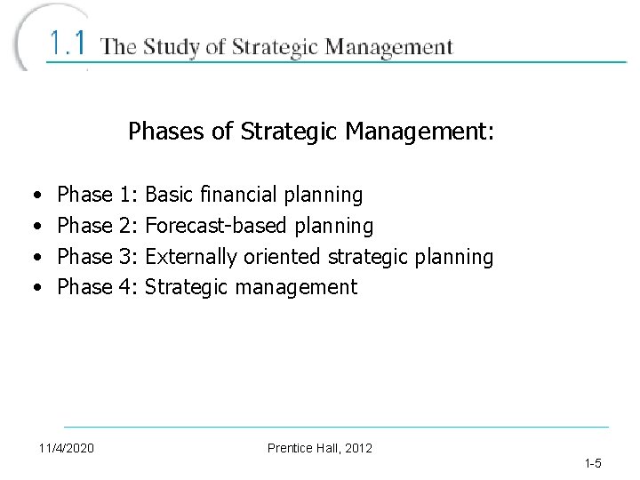 Phases of Strategic Management: • • Phase 11/4/2020 1: 2: 3: 4: Basic financial