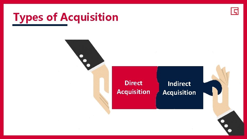 Types of Acquisition Direct Acquisition Indirect Acquisition 