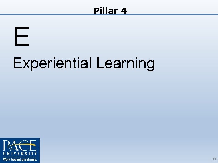 Pillar 4 E Experiential Learning 11/4/2020 12 