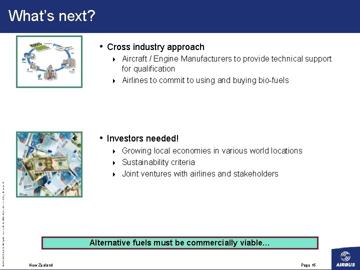 What’s next? • Cross industry approach Aircraft / Engine Manufacturers to provide technical support