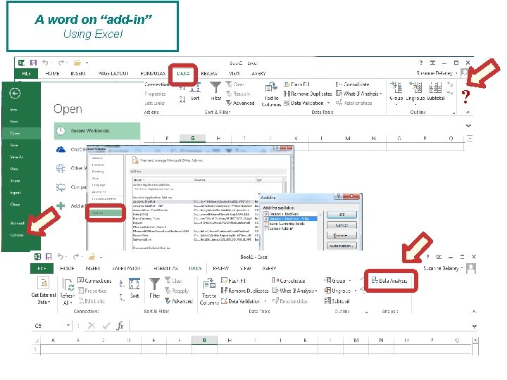 A word on “add-in” Using Excel ? 