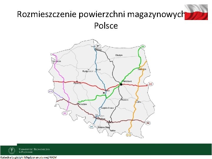 Rozmieszczenie powierzchni magazynowych w Polsce 