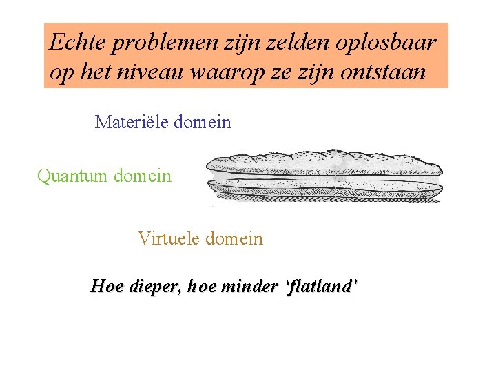 Echte problemen zijn zelden oplosbaar op het niveau waarop ze zijn ontstaan Materiële domein