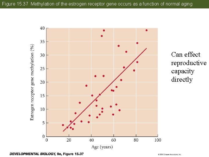 Figure 15. 37 Methylation of the estrogen receptor gene occurs as a function of