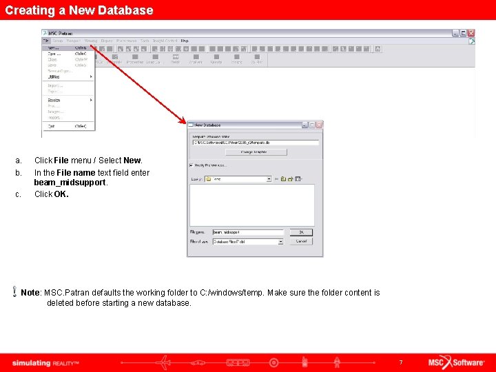 Creating a New Database a. b. c. Click File menu / Select New. In