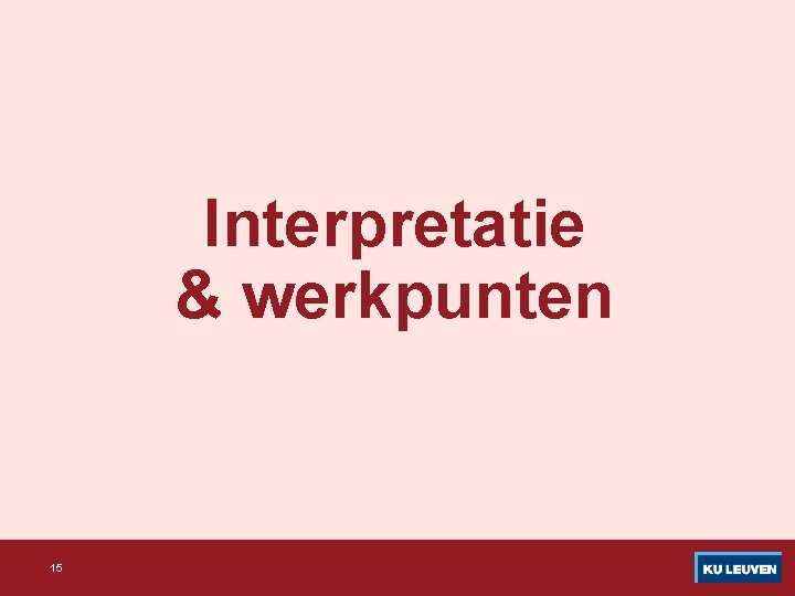 Interpretatie & werkpunten 15 