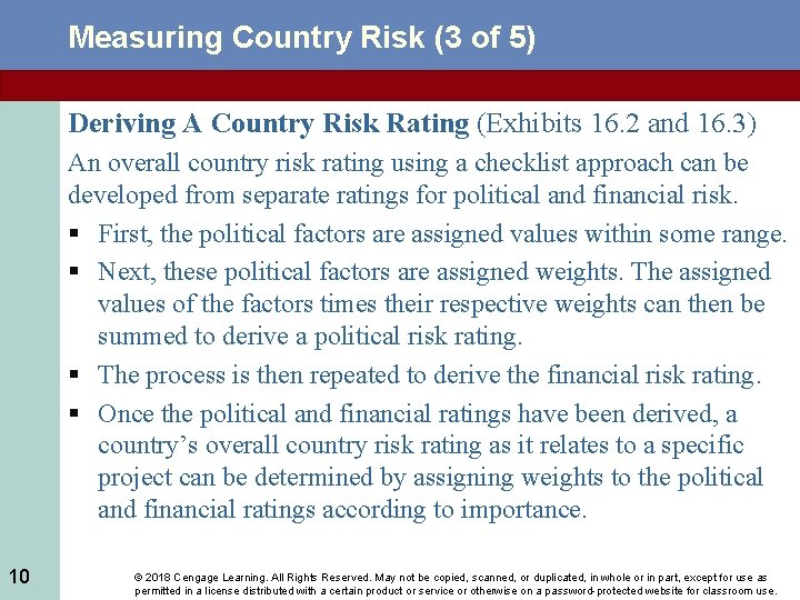 Measuring Country Risk (3 of 5) Deriving A Country Risk Rating (Exhibits 16. 2