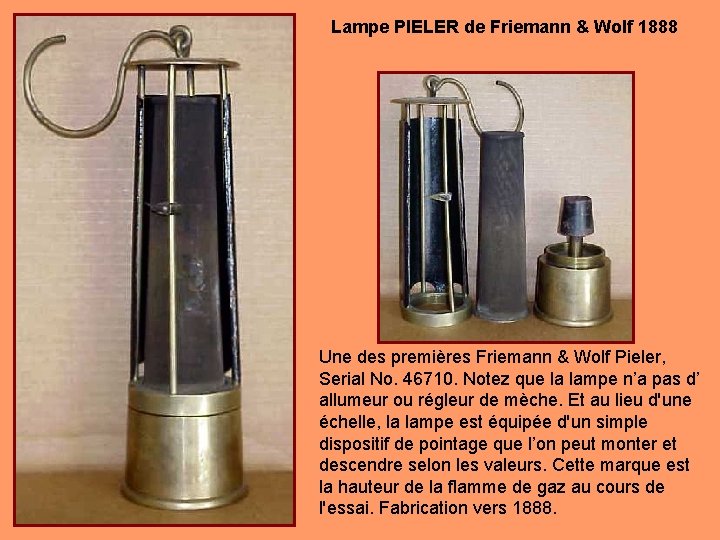 Lampe PIELER de Friemann & Wolf 1888 Une des premières Friemann & Wolf Pieler,