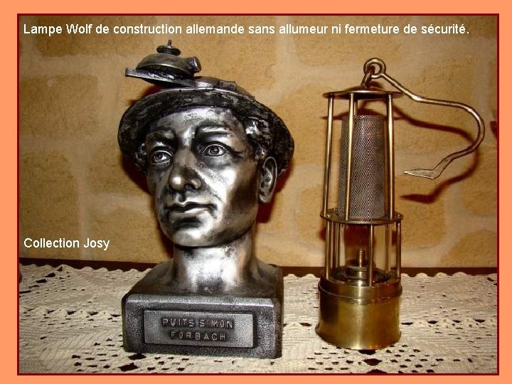 Lampe Wolf de construction allemande sans allumeur ni fermeture de sécurité. Collection Josy 