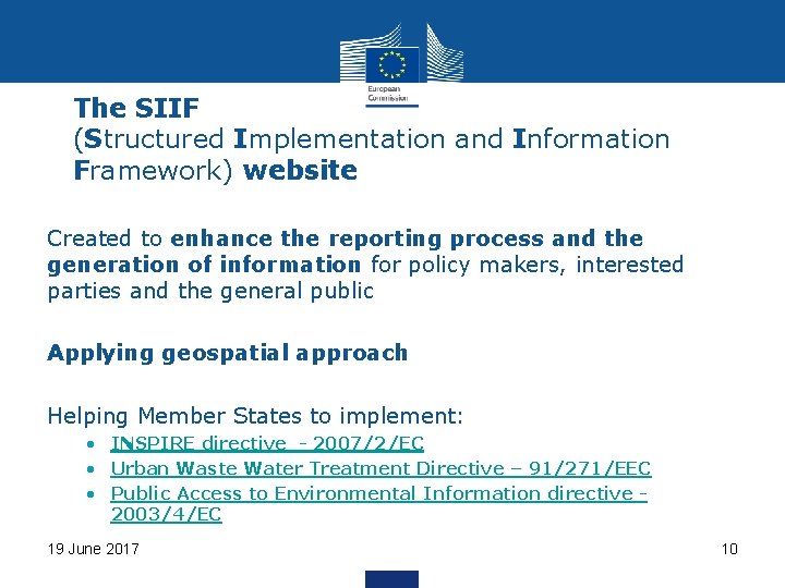 The SIIF (Structured Implementation and Information Framework) website Created to enhance the reporting process