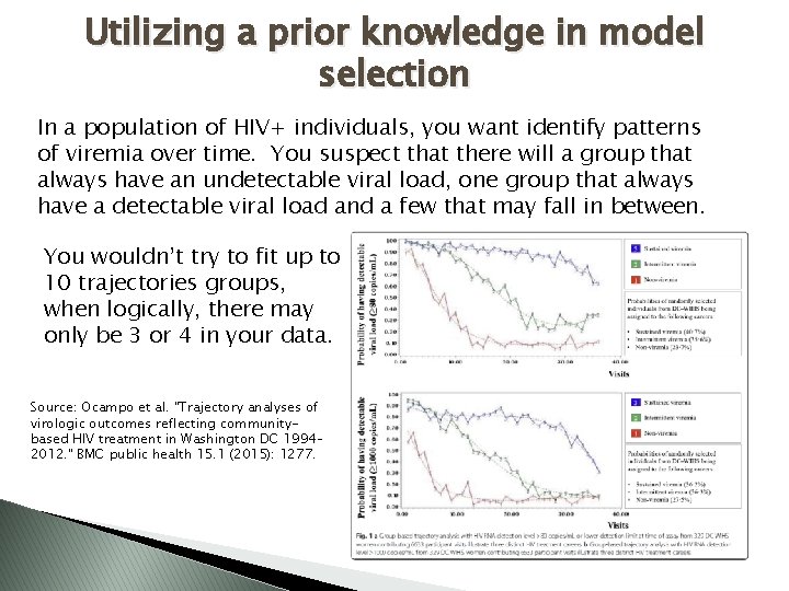 Utilizing a prior knowledge in model selection In a population of HIV+ individuals, you