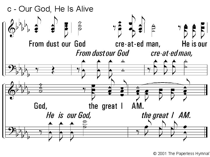 c - Our God, He Is Alive © 2001 The Paperless Hymnal™ 