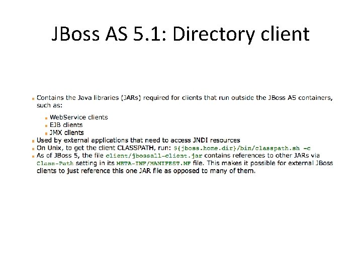 JBoss AS 5. 1: Directory client 