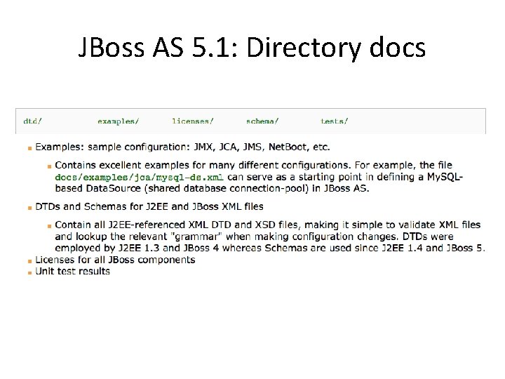 JBoss AS 5. 1: Directory docs 