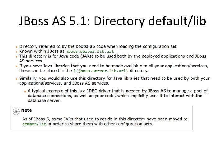 JBoss AS 5. 1: Directory default/lib 