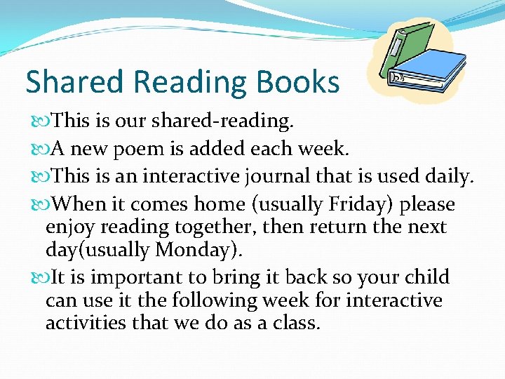 Shared Reading Books This is our shared-reading. A new poem is added each week.