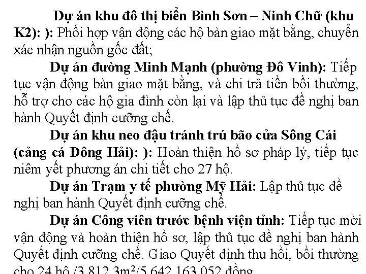 Dự án khu đô thị biển Bình Sơn – Ninh Chữ (khu K 2):