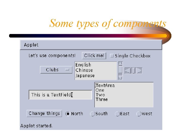 Some types of components 