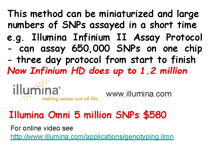 This method can be miniaturized and large numbers of SNPs assayed in a short