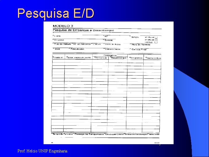 Pesquisa E/D 7 Prof. Helcio UNIP Engenharia 